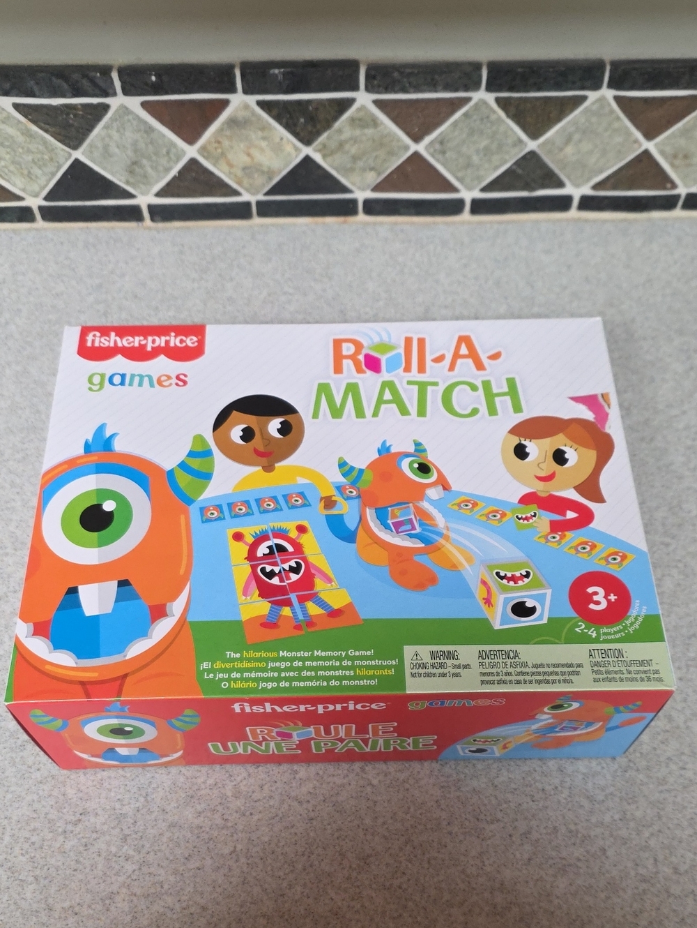 Fisher-Price Roll-A-Match Game Box - Orange, Green, Blue, Red